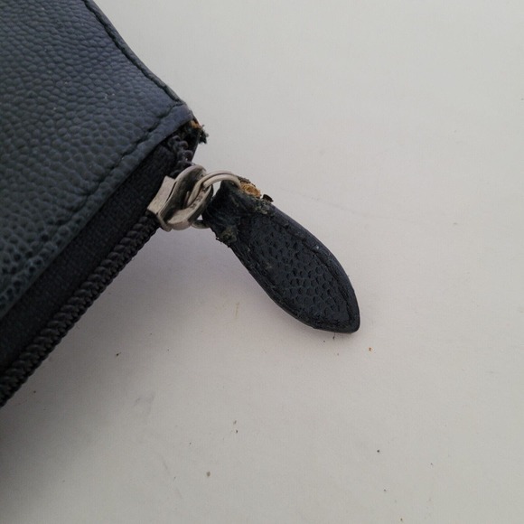 Christian Dior Vintage Leather Black Cosmetic Pouch Bag Zip Around Small Logo - Picture 6 of 12